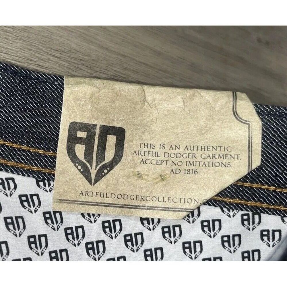 NEW Deadstock Y2K Artful Dodger Mens Jeans Embroidered & Bejeweled Size 42x35 - Picture 6 of 16